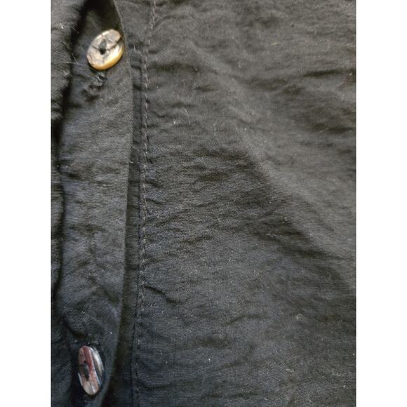 Womens Cut Loose Black Tunic Button-Up 3/4 Sleeve XL‎ Dress Pockets EUC - Picture 12 of 15